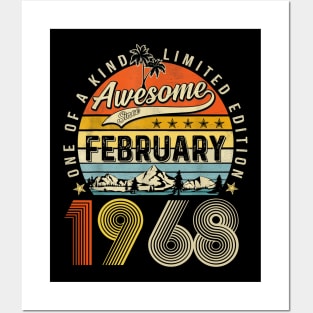 Awesome Since February 1968 Vintage 55th Birthday Posters and Art
